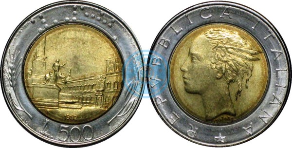 500 лир 1982 Италия