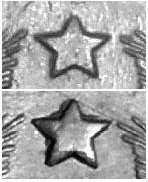 10 копеек 1944, варианты по реьефности звезды