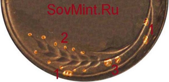 ости, колосья и узлы на монетах СССР