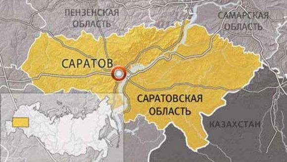 Саратовская область, карта